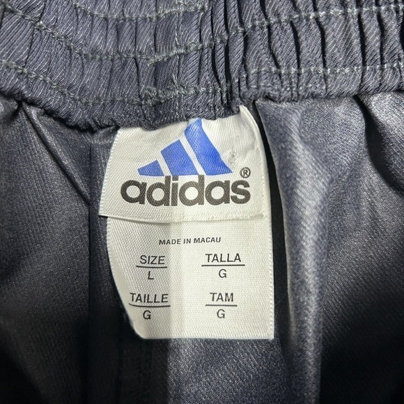 Vintage Adidas Track‎ Pants L Blue Yellow Button Loop Adjustable Leg Stripes 90s - Picture 4 of 5